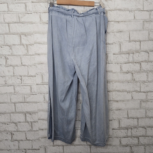 Rewash Light Blue Wide Leg Tie Waist Pants - Picture 15 of 16